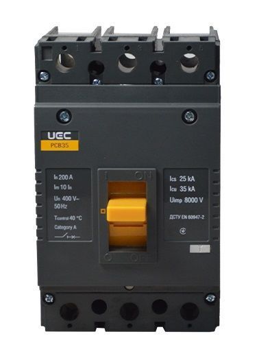 Автоматический выключатель PCB35 3Р 200А 35кА UEC MCCB-PCB-35-3-0200 фото