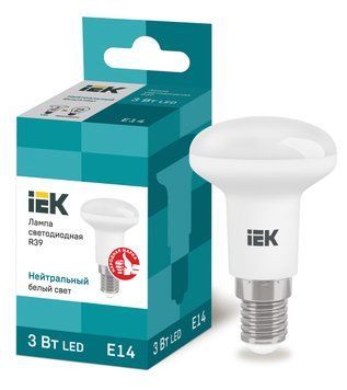 Лампа світлодіодна ECO R39 рефлектор 3Вт 230В 4000К E14 IEK LLE-R39-3-230-40-E14 фото