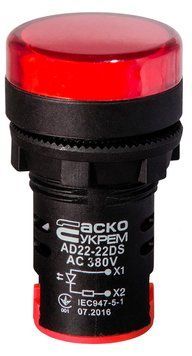 Сигнальная арматура AD22-22DS красная 380V АC A0140030150 фото