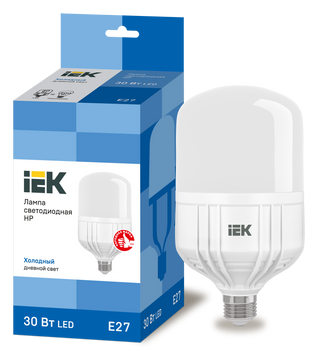 Лампа світлодіодна HP 30Вт 230В 6500К E27 IEK LLE-HP-30-230-65-E27 фото