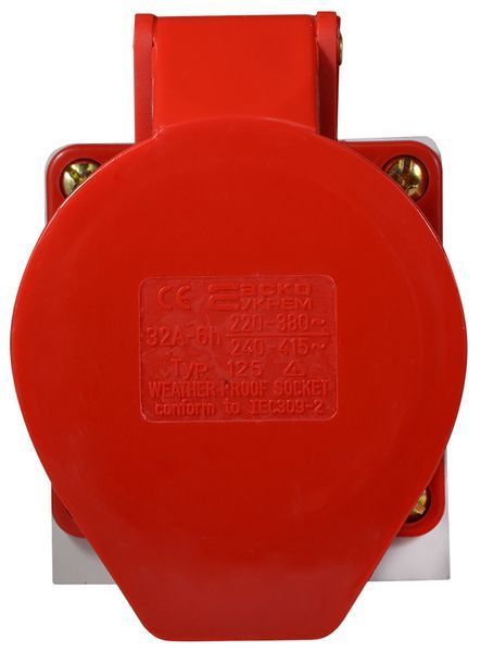 Розетка (гніздо) стаціонарна ГC 32А/5 3Р+N+РЕ (125) A0080040006 фото