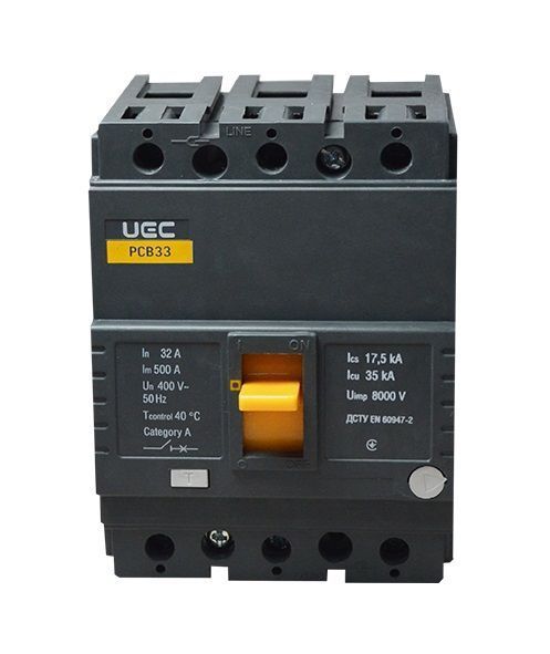 Автоматический выключатель PCB33 3Р 32А 35кА UEC MCCB-PCB-33-3-0032 фото