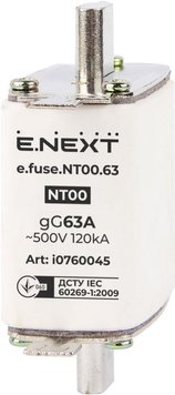 Запобіжник плавкий e.fuse.NT00.63, габарит 00, 63А i0760045 фото