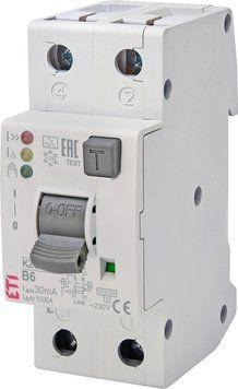 Диференційний автоматичний вимикач KZS-2M2p EDI B 6/0,03 тип A (10kA) (нижнє підключ.) 2172401 фото