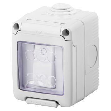 Вимикач в зборі 27 COMBI SYSTEM 2Р 16AX IP55 сірий GEWISS GW27832 фото