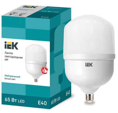 Лампа LED IEK HP 65W 4000К E40 230V LLE-HP-65-230-40-E40 фото