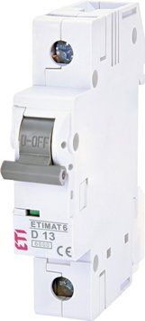 Автоматический выключатель ETIMAT 6 1p D 13A (6kA) 2161515 фото