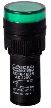 Сигнальна арматура AD16-16DS зелена 220V АC A0140030051 фото