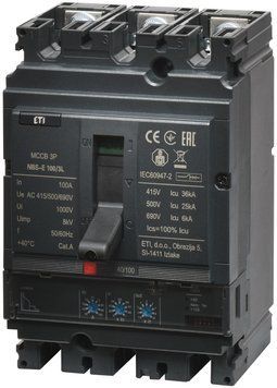 Автоматический выключатель NBS-E 100/3L 100A (36kA, (0.4-1)In/(1.5-10)Ir) 3P 4673041 фото