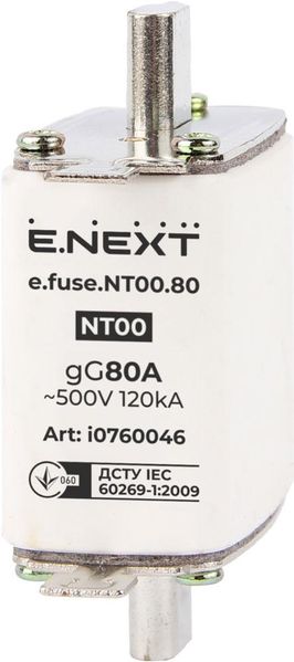 Запобіжник плавкий e.fuse.NT00.80, габарит 00, 80А i0760046 фото