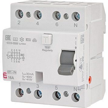 Реле диференційне (ПЗВ) 4р EFI6-P4 40/0,03 тип AC (6kA) 2061652 фото
