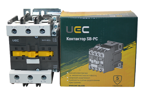 Контактор SB-PC-080 80А 220В/АС3 1з+1р (НО+НЗ) UEC PC4-SB-080-220-11 фото