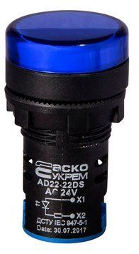 Сигнальная арматура AD22-22DS синяя 24V АC/DC A0140030153 фото