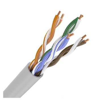 ITK Кабель зв'язку вита пара U/UTP, кат.5E 4х2х24AWG solid, PVC, 305м, сірий (для внутр. прокладки) LC1-C5E04-111 фото