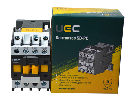 Контактор SB-PC-009 9А 220В/АС3 1з (НВ) UEC PC1-SB-009-220-10 фото