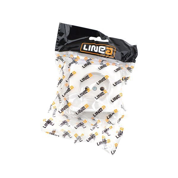 Розетка 1 місце 2P без заземлення 10А 250В білий LINEA LIN-EI-SK-1-10-250-W фото