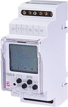 Багатофункціональний цифровий термостат+цифровий таймер TER-9 24V AC/DC (2x16A_AC1)