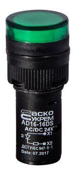 Сигнальна арматура AD16-16DS зелена 24V АC/DC A0140030054 фото