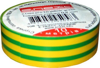 Изолента e.tape.stand.20.yellow-green, желто-зелена (20м) s022017 фото