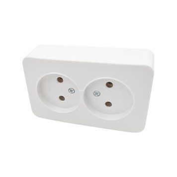 Розетка 1 місце 2P+E з заземленням 16А 250В білий LINEA LIN-EI-SKE-1-16-250-W фото