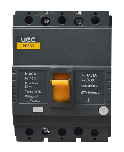 Автоматичний вимикач PCB33 3Р 100А 35кА UEC MCCB-PCB-33-3-0100 фото