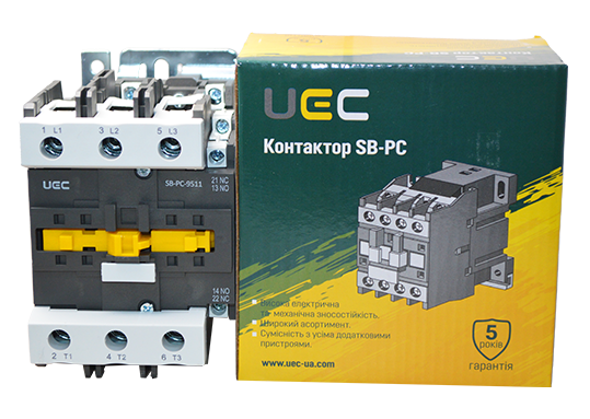 Контактор SB-PC-095 95А 220В/АС3 1з+1р (НО+НЗ) UEC PC4-SB-095-220-11 фото
