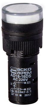 Сигнальна арматура AD16-16DS біла 220V АC A0140030040 фото