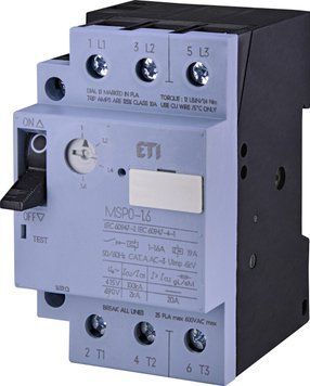 Автоматичний вимикач захисту двигуна MSP0-1,6 (0,37-0,55 kW, 1.0-1.6A) 4646620 фото