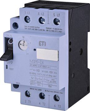 Автоматичний вимикач захисту двигуна MSP0-2,4 (0,75 kW, 1.6-2.4A) 4646621 фото