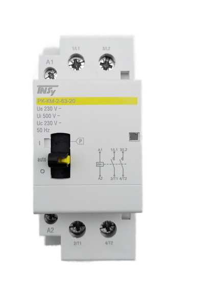 Контактор модульний РК-КМ-2-63-20 63А 230AC 2NO 2р 2мод. з ручним керуванням TNSy5504657 фото