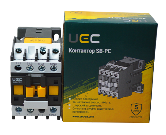 Контактор SB-PC-009 9А 400В/АС3 1з (НВ) UEC PC1-SB-009-400-10 фото