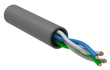 ITK Кабель связи витая пара U/UTP, кат.5E 2х2х24(0,51мм)AWG solid, PVC, 500м, серый LC1-C5E02-111 фото