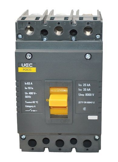 Автоматический выключатель PCB35 3Р 63А 35кА UEC MCCB-PCB-35-3-0063 фото