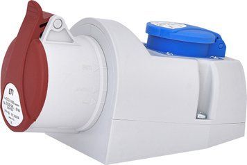 Розетка комбінована (силовий роз'єм) EZCZ-S-1653 IP44 (16A, 400V/230V, 3P+N+PE / EE 16S Schuko) 4482051 фото