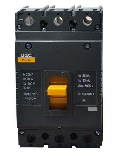 Автоматичний вимикач PCB35 3Р 250А 35кА UEC MCCB-PCB-35-3-0250 фото