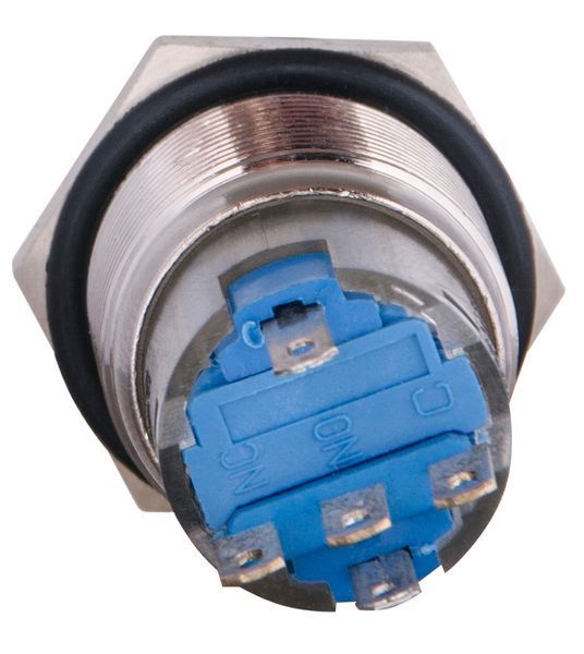 Кнопка металева пласка з підсвічуванням TYJ 19-271; 1NO+1NC; жовта 24V A0140010137 фото