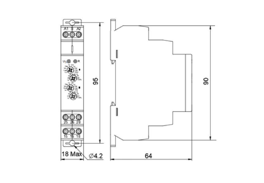 Реле часу асиметричного циклу NTE9-S1 AC/DC 12-240V