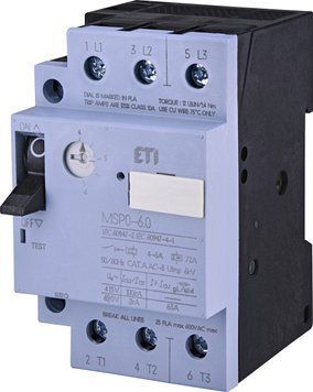 Автоматичний вимикач захисту двигуна MSP0-6 (2,2 kW, 4-6A) 4646623 фото