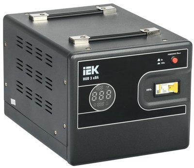 Стабілізатор напруги 1-фазний переносний 3кВА HUB IEK IVS21-1-003-13 фото