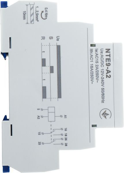 Реле затримки часу на увімкнення NTE9-A2 AC/DC 12-240V