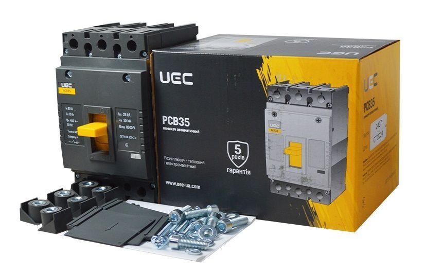 Автоматический выключатель PCB35 3Р 80А 35кА UEC MCCB-PCB-35-3-0080 фото