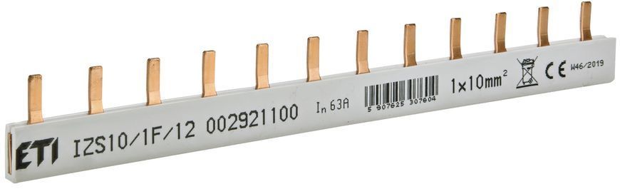 Шина питания IZS 10/1F/12 (10мм2, 1P, 0.21м, Pin, 12mod.) 2921100 фото