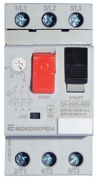 Автоматичний вимикач захисту двигуна УКРЕМ ВА-2005 М22 A0010050010 фото
