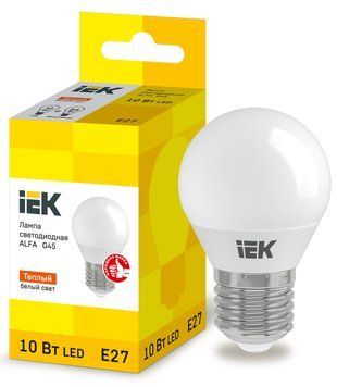 Лампа LED ALFA G45 куля 10Вт 230В 3000К E27 LLA-G45-10-230-30-E27 фото