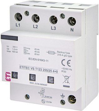 Ограничитель перенапряжения ETITEC VS T123 255/25 (4+0) 2442938 фото