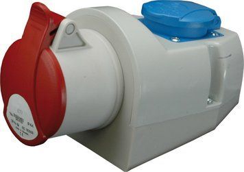 Розетка комбінована (силовий роз'єм) EZCZ-S-3243 IP44 (32A, 400V/230V, 3P+PE / EE 16S Schuko) 4482052 фото