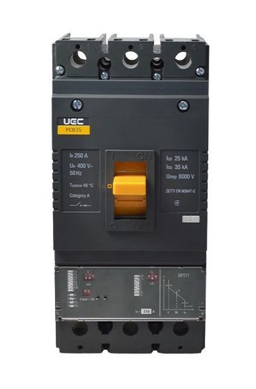 Автомат PCB35 3Р 250А 35кА з електр. розчіпл. UEC купити