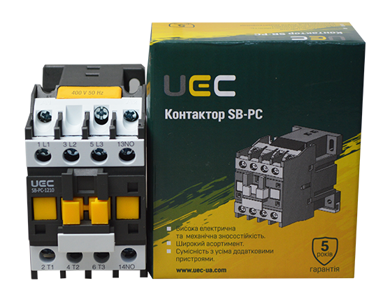 Контактор SB-PC-012 12А 400В/АС3 1з (НВ) UEC PC1-SB-012-400-10 фото
