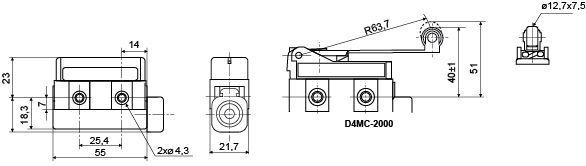 Микровыключатель D4MC-2000 A0050040016 фото