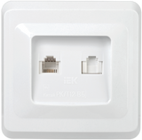 РК/Т12-ВБ Розетка 2-ая компьютерная и телефонная RJ11/RJ45 ВЕГА белый EIV20-K01-DM фото